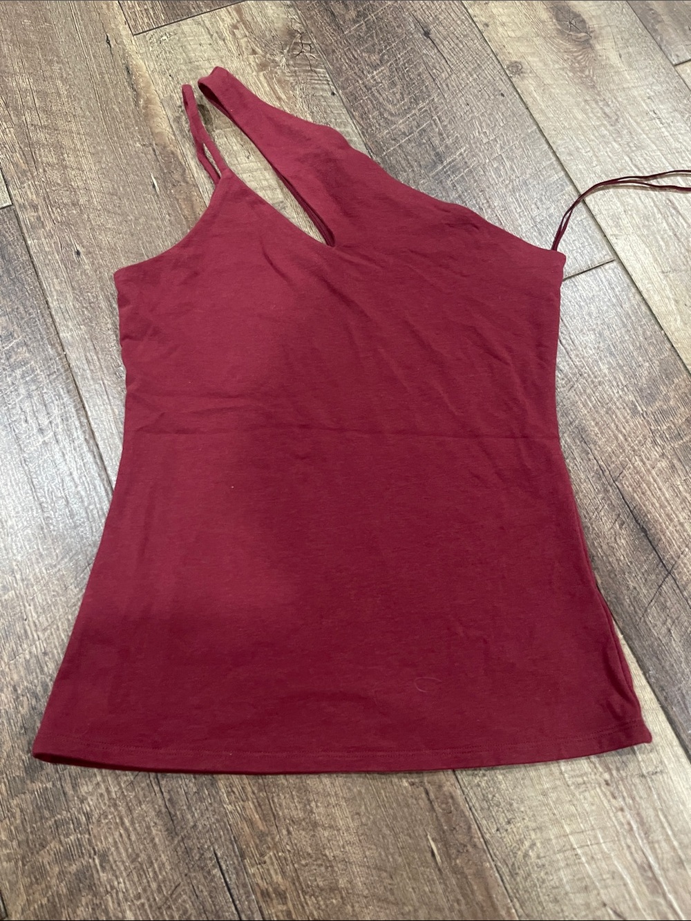 Express Burgundy Asymmetric Strap Camisole